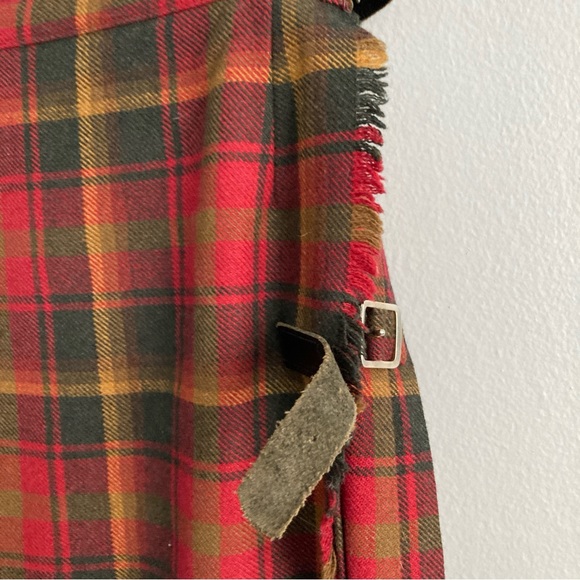 Womens Tartan Plaid Skirt Red Midi Length Size M - Picture 3 of 9
